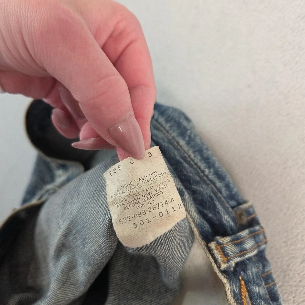 Vintage Levis 501 Jeans Mens Blue Acid‎ Wash Denim Tapered USA 80s Fits 28x26